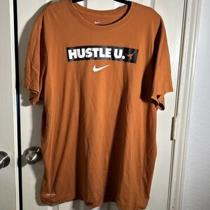 Texas Longhorns The Nike Tee‎ Shirt Dri Fit Men's M "Hustle U"